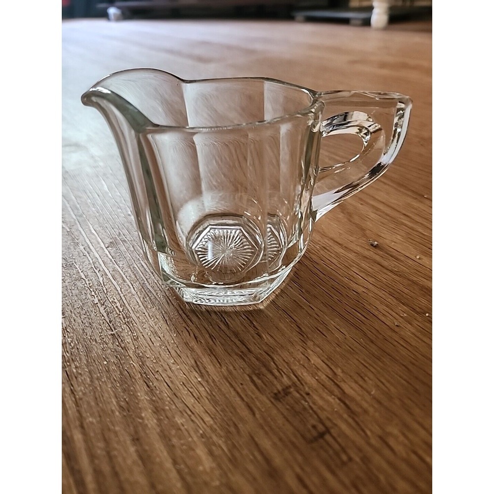 Heisey Wide Flat Panel Collectible Antique Glass Open  Creamer Indiana Glass